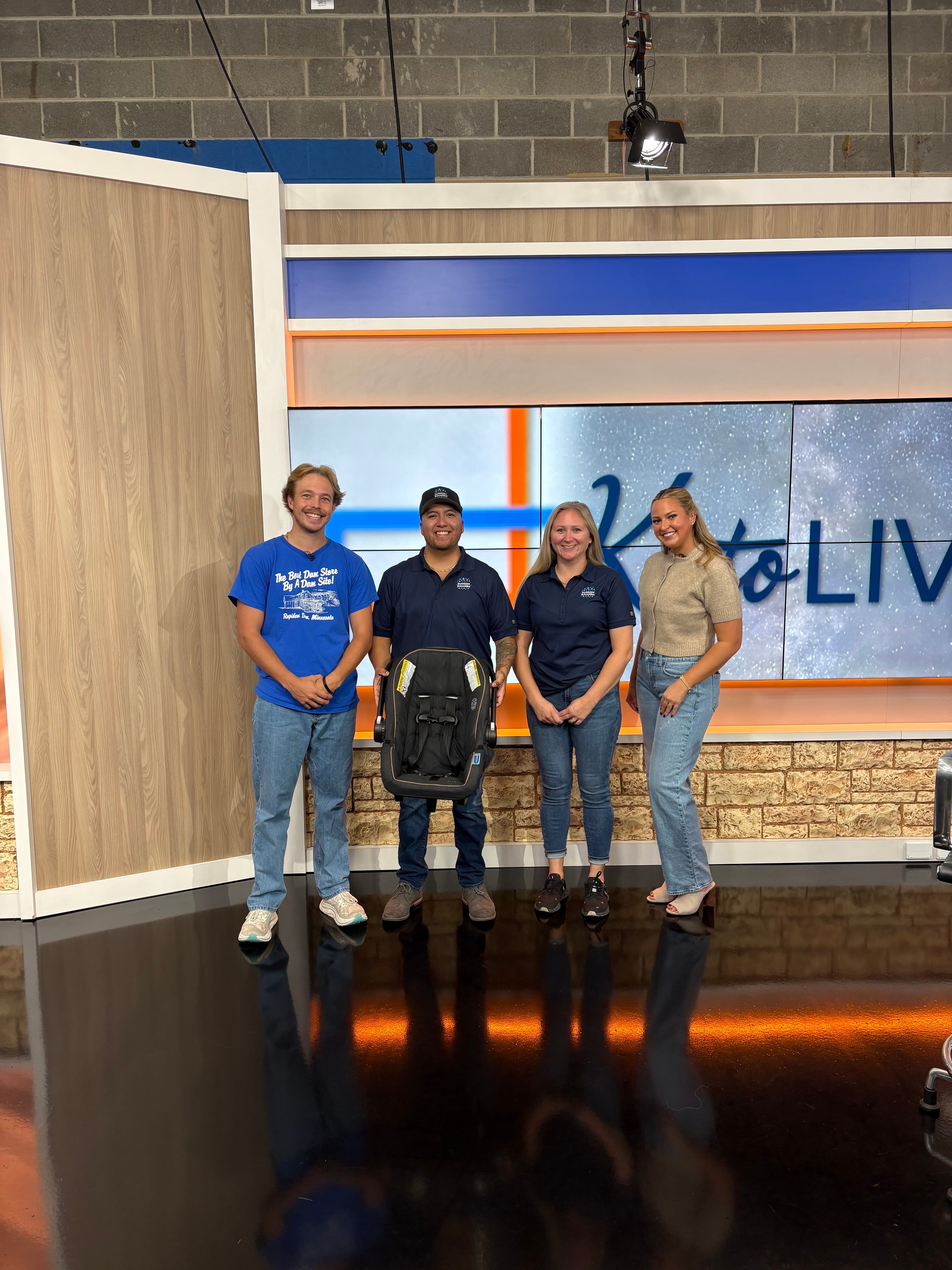 Jonny and Amanda with the Kato Living hosts on the KEYC set